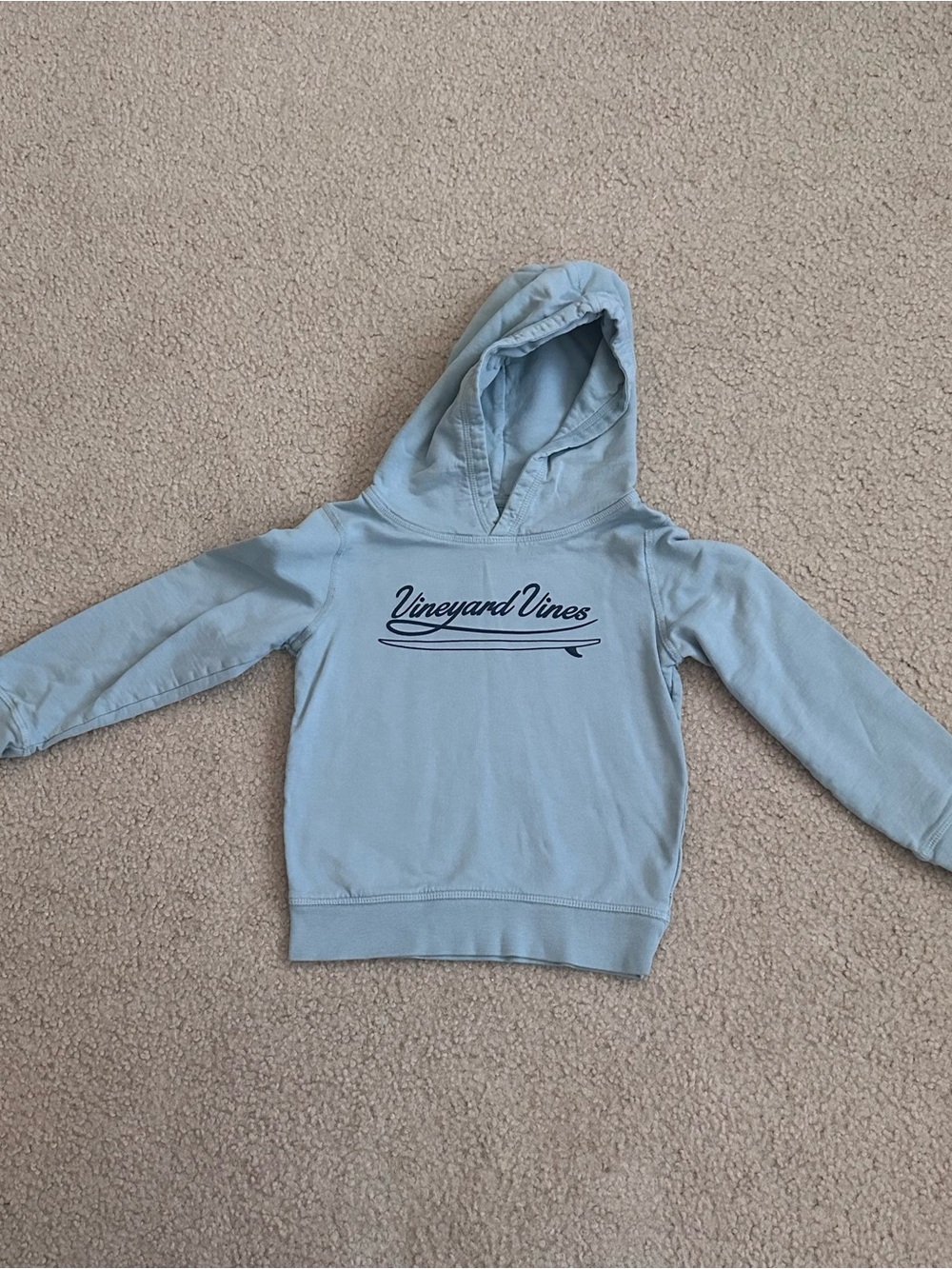 Vineyard Vines Kids Pale Blue Pullover Hoodie with Script Logo